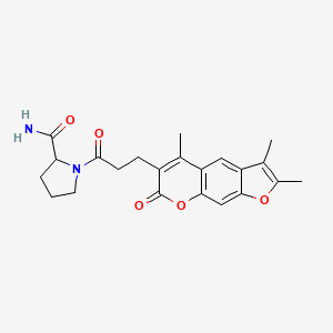 1-[3-(2,3,5-trimethyl-7-oxo-7H-furo[3,2-g]chromen-6-yl)propanoyl]prolinamide