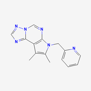 molecular formula C15H14N6 B4491400 8,9-dimethyl-7-(2-pyridinylmethyl)-7H-pyrrolo[3,2-e][1,2,4]triazolo[1,5-c]pyrimidine 