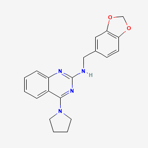 molecular formula C20H20N4O2 B4491410 N-(1,3-benzodioxol-5-ylmethyl)-4-(1-pyrrolidinyl)-2-quinazolinamine 