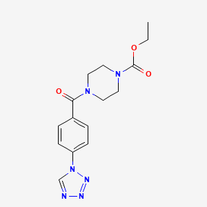 molecular formula C15H18N6O3 B4491419 ethyl 4-[4-(1H-1,2,3,4-tetrazol-1-yl)benzoyl]piperazine-1-carboxylate 