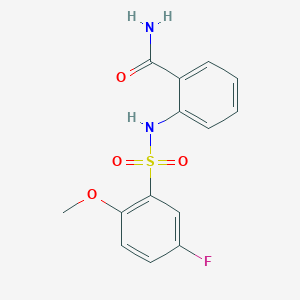 molecular formula C14H13FN2O4S B4491438 2-(5-FLUORO-2-METHOXYBENZENESULFONAMIDO)BENZAMIDE 