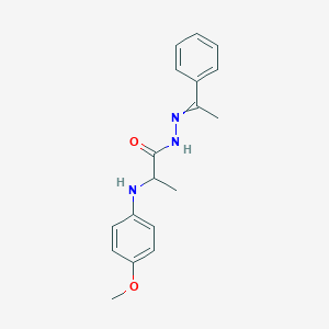 molecular formula C18H21N3O2 B449146 2-(4-methoxyanilino)-N'-(1-phenylethylidene)propanohydrazide 