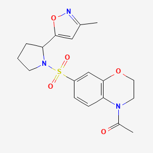 4-acetyl-7-{[2-(3-methyl-5-isoxazolyl)-1-pyrrolidinyl]sulfonyl}-3,4-dihydro-2H-1,4-benzoxazine