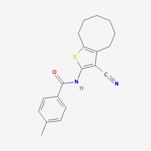 N-(3-cyano-4,5,6,7,8,9-hexahydrocycloocta[b]thiophen-2-yl)-4-methylbenzamide