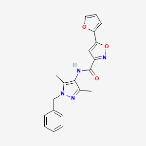 molecular formula C20H18N4O3 B4491558 N-(1-benzyl-3,5-dimethyl-1H-pyrazol-4-yl)-5-(2-furyl)-3-isoxazolecarboxamide 