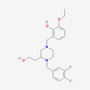 molecular formula C22H28F2N2O3 B4491590 2-{[4-(3,4-difluorobenzyl)-3-(2-hydroxyethyl)-1-piperazinyl]methyl}-6-ethoxyphenol 