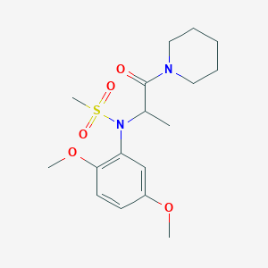 molecular formula C17H26N2O5S B4491599 N-(2,5-dimethoxyphenyl)-N-[1-methyl-2-oxo-2-(1-piperidinyl)ethyl]methanesulfonamide 