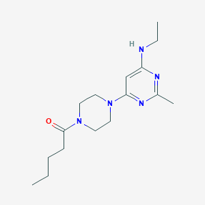 molecular formula C16H27N5O B4491604 N-ethyl-2-methyl-6-(4-pentanoyl-1-piperazinyl)-4-pyrimidinamine 