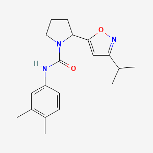 N-(3,4-Dimethylphenyl)-2-[3-(propan-2-YL)-1,2-oxazol-5-YL]pyrrolidine-1-carboxamide