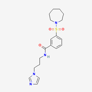 3-(1-azepanylsulfonyl)-N-[3-(1H-imidazol-1-yl)propyl]benzamide