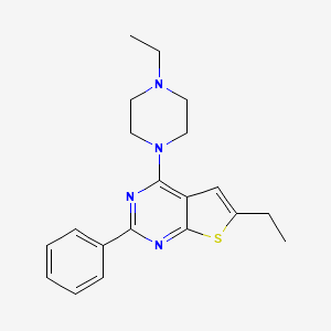 6-ethyl-4-(4-ethyl-1-piperazinyl)-2-phenylthieno[2,3-d]pyrimidine