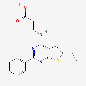 molecular formula C17H17N3O2S B4491654 N-(6-ethyl-2-phenylthieno[2,3-d]pyrimidin-4-yl)-beta-alanine 