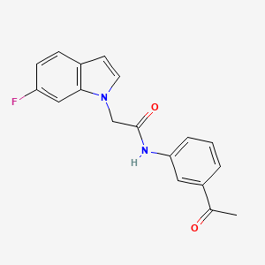 molecular formula C18H15FN2O2 B4491686 N-(3-acetylphenyl)-2-(6-fluoro-1H-indol-1-yl)acetamide 