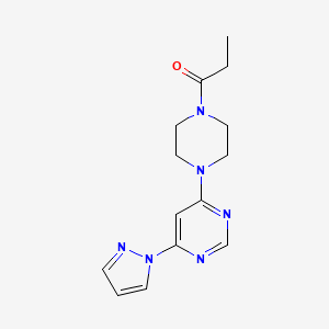 4-(4-propionyl-1-piperazinyl)-6-(1H-pyrazol-1-yl)pyrimidine