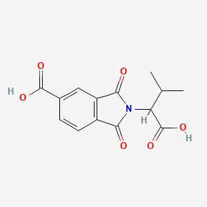 molecular formula C14H13NO6 B4491719 2-(1-carboxy-2-methylpropyl)-1,3-dioxo-5-isoindolinecarboxylic acid 