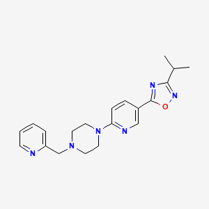 molecular formula C20H24N6O B4491720 1-[5-(3-isopropyl-1,2,4-oxadiazol-5-yl)-2-pyridinyl]-4-(2-pyridinylmethyl)piperazine 