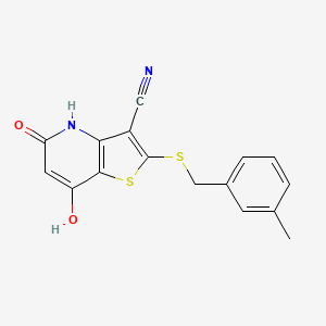 7-hydroxy-2-[(3-methylbenzyl)thio]-5-oxo-4,5-dihydrothieno[3,2-b]pyridine-3-carbonitrile