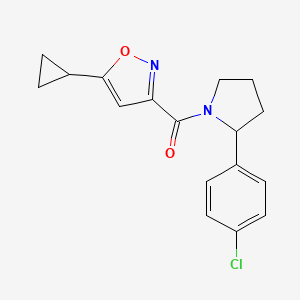 molecular formula C17H17ClN2O2 B4491732 3-{[2-(4-chlorophenyl)-1-pyrrolidinyl]carbonyl}-5-cyclopropylisoxazole 