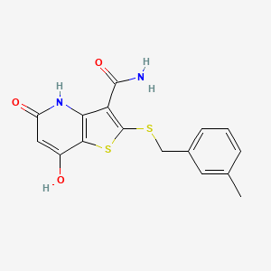 7-hydroxy-2-[(3-methylbenzyl)thio]-5-oxo-4,5-dihydrothieno[3,2-b]pyridine-3-carboxamide