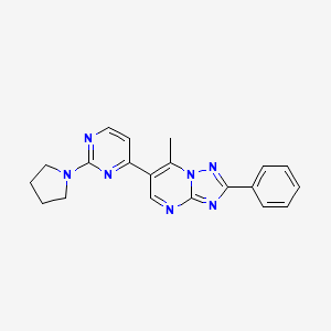 4-{7-METHYL-2-PHENYL-[1,2,4]TRIAZOLO[1,5-A]PYRIMIDIN-6-YL}-2-(PYRROLIDIN-1-YL)PYRIMIDINE