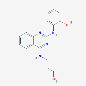 2-({4-[(3-hydroxypropyl)amino]-2-quinazolinyl}amino)phenol