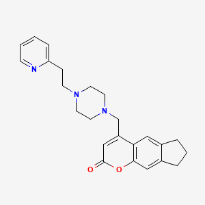 molecular formula C24H27N3O2 B4491828 4-((4-(2-(pyridin-2-yl)ethyl)piperazin-1-yl)methyl)-7,8-dihydrocyclopenta[g]chromen-2(6H)-one 