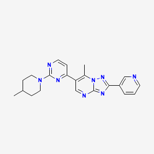 4-[7-METHYL-2-(PYRIDIN-3-YL)-[1,2,4]TRIAZOLO[1,5-A]PYRIMIDIN-6-YL]-2-(4-METHYLPIPERIDIN-1-YL)PYRIMIDINE