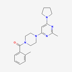 molecular formula C21H27N5O B4491871 2-Methyl-4-[4-(2-methylbenzoyl)piperazin-1-YL]-6-(pyrrolidin-1-YL)pyrimidine 