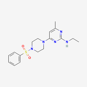 4-[4-(benzenesulfonyl)piperazin-1-yl]-N-ethyl-6-methylpyrimidin-2-amine