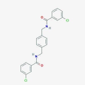molecular formula C22H18Cl2N2O2 B449188 3-chloro-N-(4-{[(3-chlorobenzoyl)amino]methyl}benzyl)benzamide 