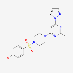 molecular formula C19H22N6O3S B4491880 4-{4-[(4-methoxyphenyl)sulfonyl]-1-piperazinyl}-2-methyl-6-(1H-pyrazol-1-yl)pyrimidine 