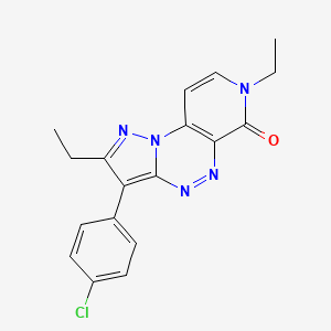 molecular formula C18H16ClN5O B4491898 5-(4-Chlorophenyl)-4,11-diethyl-2,3,7,8,11-pentazatricyclo[7.4.0.02,6]trideca-1(9),3,5,7,12-pentaen-10-one 