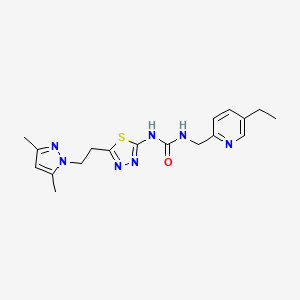 molecular formula C18H23N7OS B4491927 1-[5-[2-(3,5-Dimethylpyrazol-1-yl)ethyl]-1,3,4-thiadiazol-2-yl]-3-[(5-ethylpyridin-2-yl)methyl]urea 