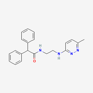 molecular formula C21H22N4O B4491992 N-{2-[(6-methyl-3-pyridazinyl)amino]ethyl}-2,2-diphenylacetamide 