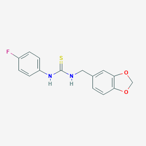 molecular formula C15H13FN2O2S B449203 1-(1,3-Benzodioxol-5-ylmethyl)-3-(4-fluorophenyl)thiourea 