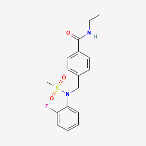 molecular formula C17H19FN2O3S B4492037 N-ETHYL-4-{[N-(2-FLUOROPHENYL)METHANESULFONAMIDO]METHYL}BENZAMIDE 