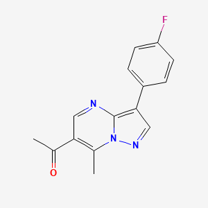 molecular formula C15H12FN3O B4492043 1-[3-(4-fluorophenyl)-7-methylpyrazolo[1,5-a]pyrimidin-6-yl]ethanone 