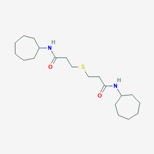 molecular formula C20H36N2O2S B449205 N-cycloheptyl-3-{[3-(cycloheptylamino)-3-oxopropyl]sulfanyl}propanamide 