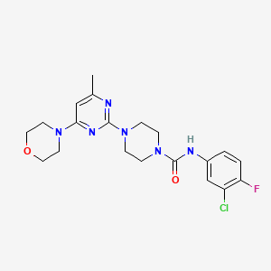 N-(3-chloro-4-fluorophenyl)-4-[4-methyl-6-(4-morpholinyl)-2-pyrimidinyl]-1-piperazinecarboxamide