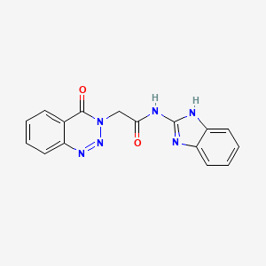 molecular formula C16H12N6O2 B4492059 N-(1H-benzimidazol-2-yl)-2-(4-oxo-1,2,3-benzotriazin-3(4H)-yl)acetamide 