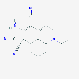 6-Amino-2-ethyl-8-(2-methylpropyl)-1,3,8,8a-tetrahydroisoquinoline-5,7,7-tricarbonitrile