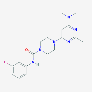 molecular formula C18H23FN6O B4492096 4-[6-(dimethylamino)-2-methylpyrimidin-4-yl]-N-(3-fluorophenyl)piperazine-1-carboxamide 