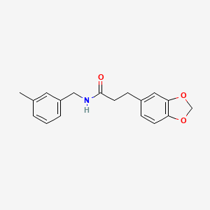 molecular formula C18H19NO3 B4492117 3-(2H-1,3-benzodioxol-5-yl)-N-[(3-methylphenyl)methyl]propanamide 