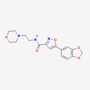 molecular formula C17H19N3O5 B4492136 5-(1,3-benzodioxol-5-yl)-N-(2-morpholin-4-ylethyl)-1,2-oxazole-3-carboxamide 