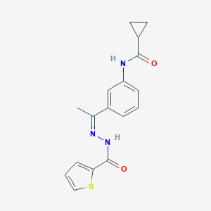 molecular formula C17H17N3O2S B449214 N-{3-[N-(2-thienylcarbonyl)ethanehydrazonoyl]phenyl}cyclopropanecarboxamide 