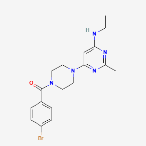 molecular formula C18H22BrN5O B4492149 6-[4-(4-bromobenzoyl)-1-piperazinyl]-N-ethyl-2-methyl-4-pyrimidinamine 