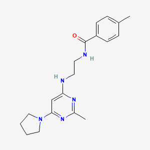 4-methyl-N-(2-{[2-methyl-6-(1-pyrrolidinyl)-4-pyrimidinyl]amino}ethyl)benzamide