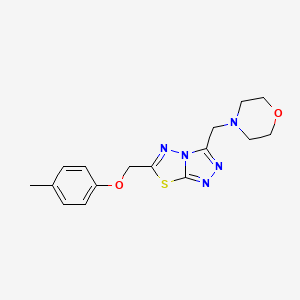 molecular formula C16H19N5O2S B4492169 6-[(4-Methylphenoxy)methyl]-3-(morpholin-4-ylmethyl)[1,2,4]triazolo[3,4-b][1,3,4]thiadiazole 