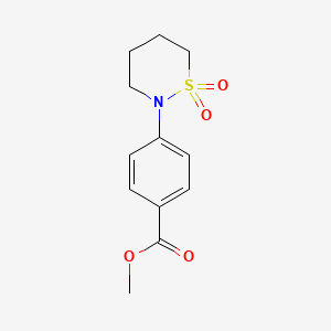 molecular formula C12H15NO4S B4492172 methyl 4-(1,1-dioxido-1,2-thiazinan-2-yl)benzoate 