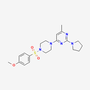 molecular formula C20H27N5O3S B4492201 4-{4-[(4-methoxyphenyl)sulfonyl]-1-piperazinyl}-6-methyl-2-(1-pyrrolidinyl)pyrimidine 